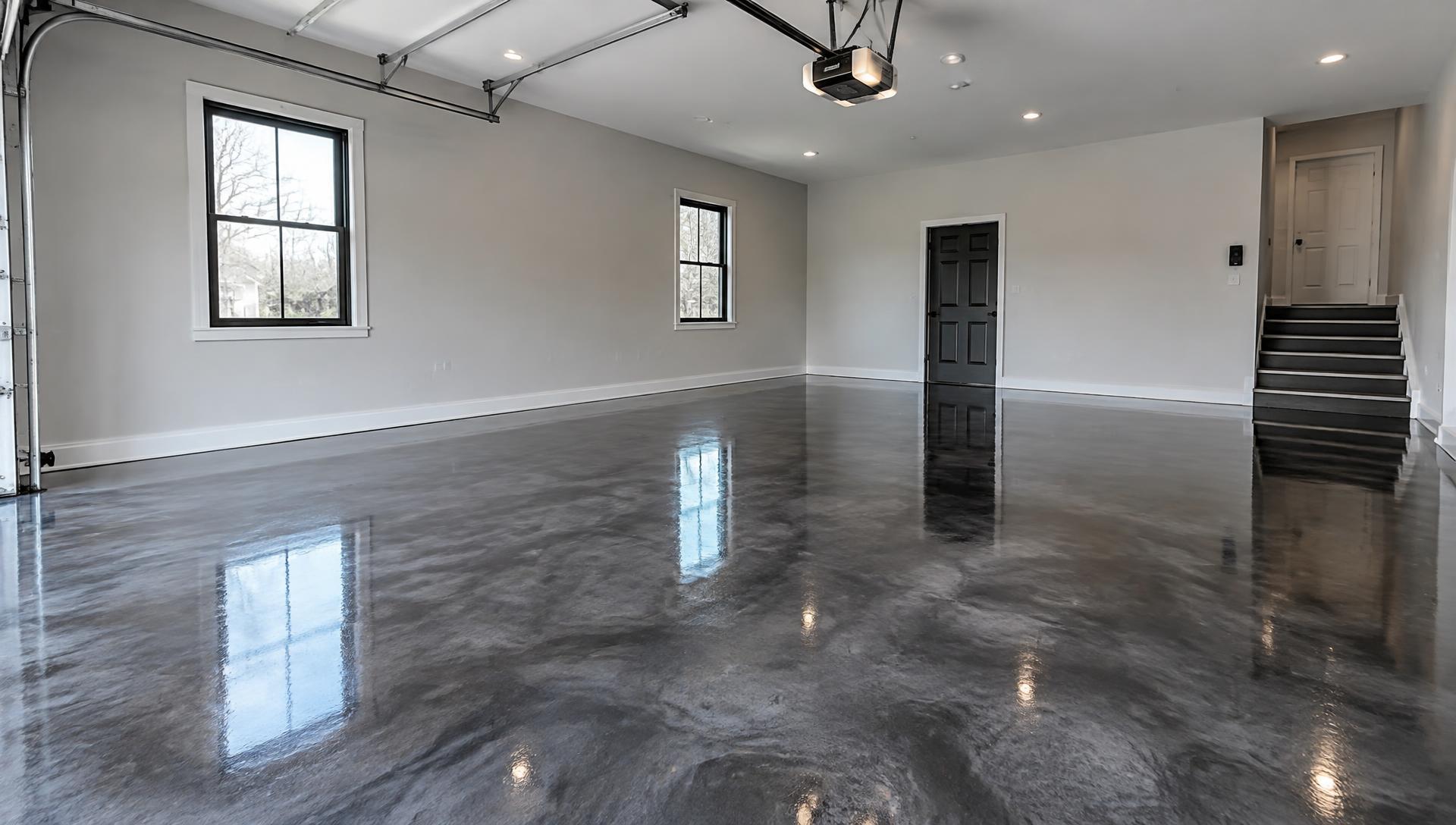 Metallic epoxy garage floor installed by Creative Epoxy & Concrete Coating