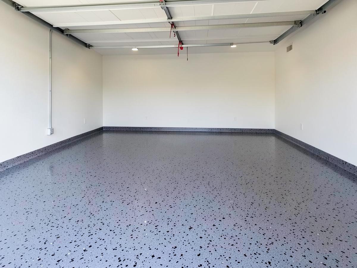 One-Day Flake Floor Coatings installed by Creative Epoxy & Concrete Coating