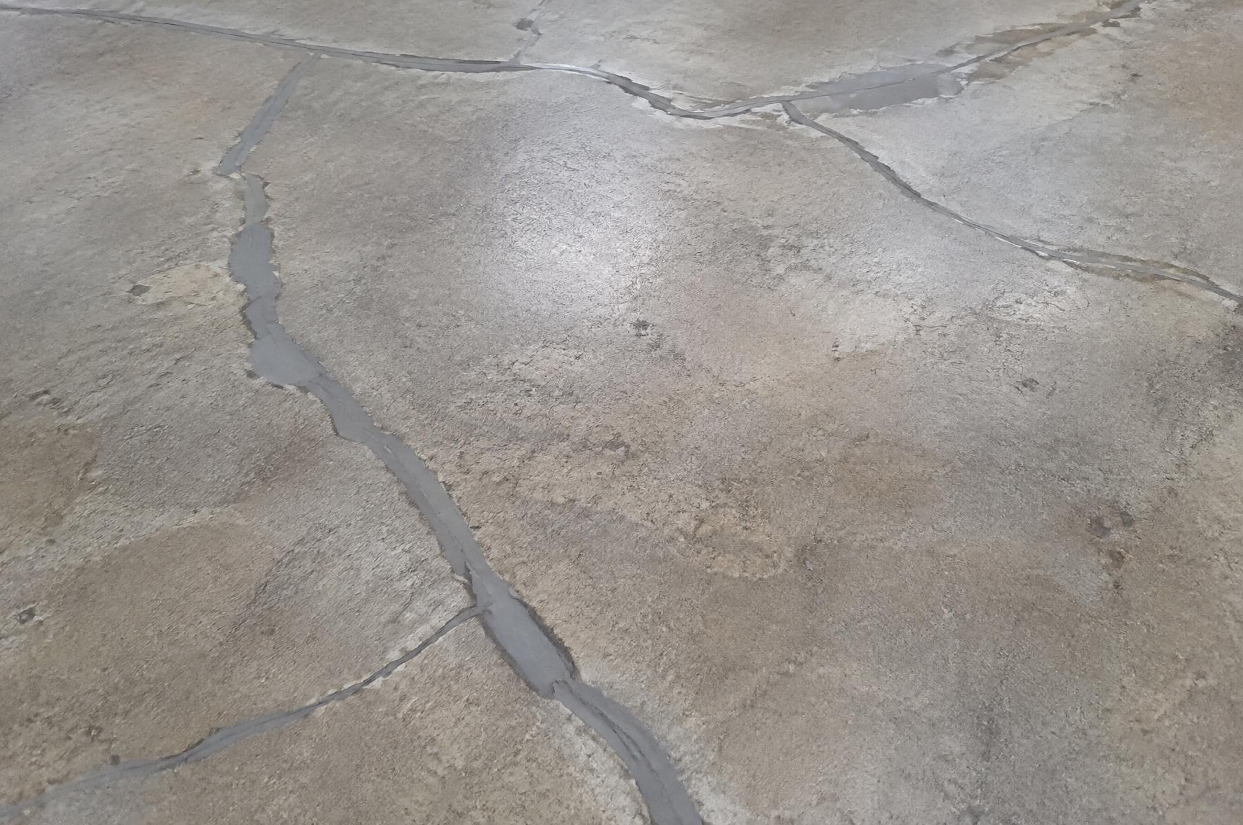 Concrete crack repair on a garage slab in Lake City, FL